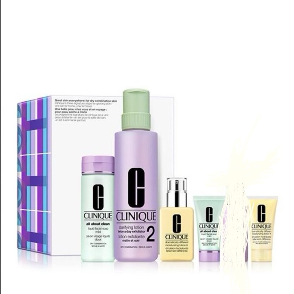 NIB Clinique 5-Pc Great Skin Everywhere Skin Care Gift Set for Dry & Combination